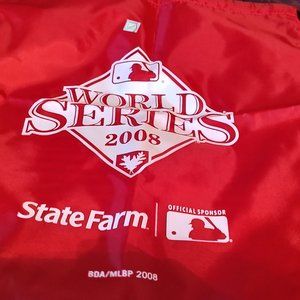 2008 World Series State Farm Red Backpack Bag Official MLB Rays Phillies RARE